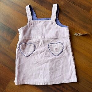 Tommy Hilfiger Corduroy‎ Jumper Dress Heart Pockets Purple Toddler Girl